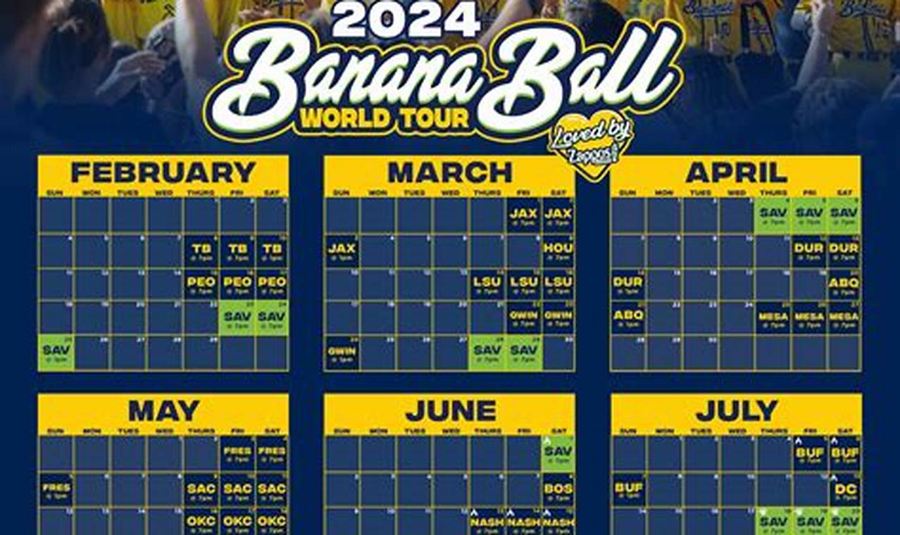 2024 Savannah Bananas Schedule