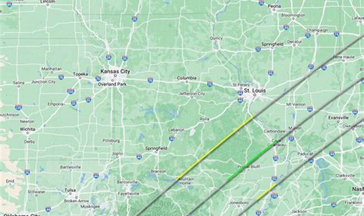 2024 Solar Eclipse Path Missouri Map