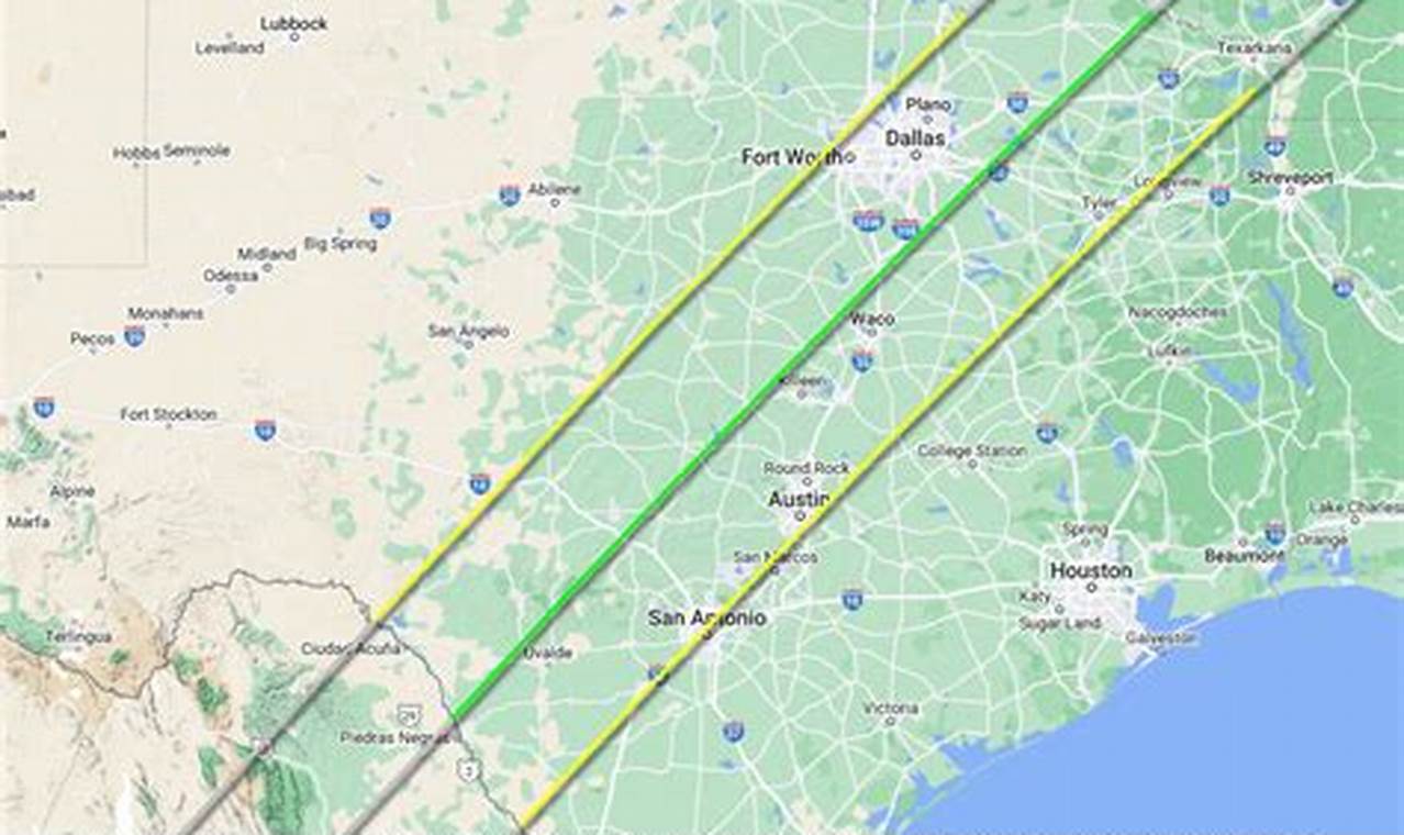 2024 Solar Eclipse Path Texas Map