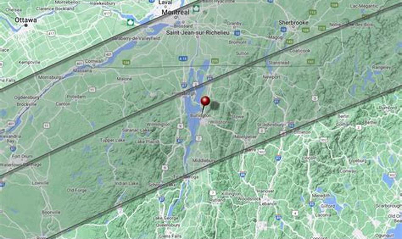 2024 Solar Eclipse Path Vermont