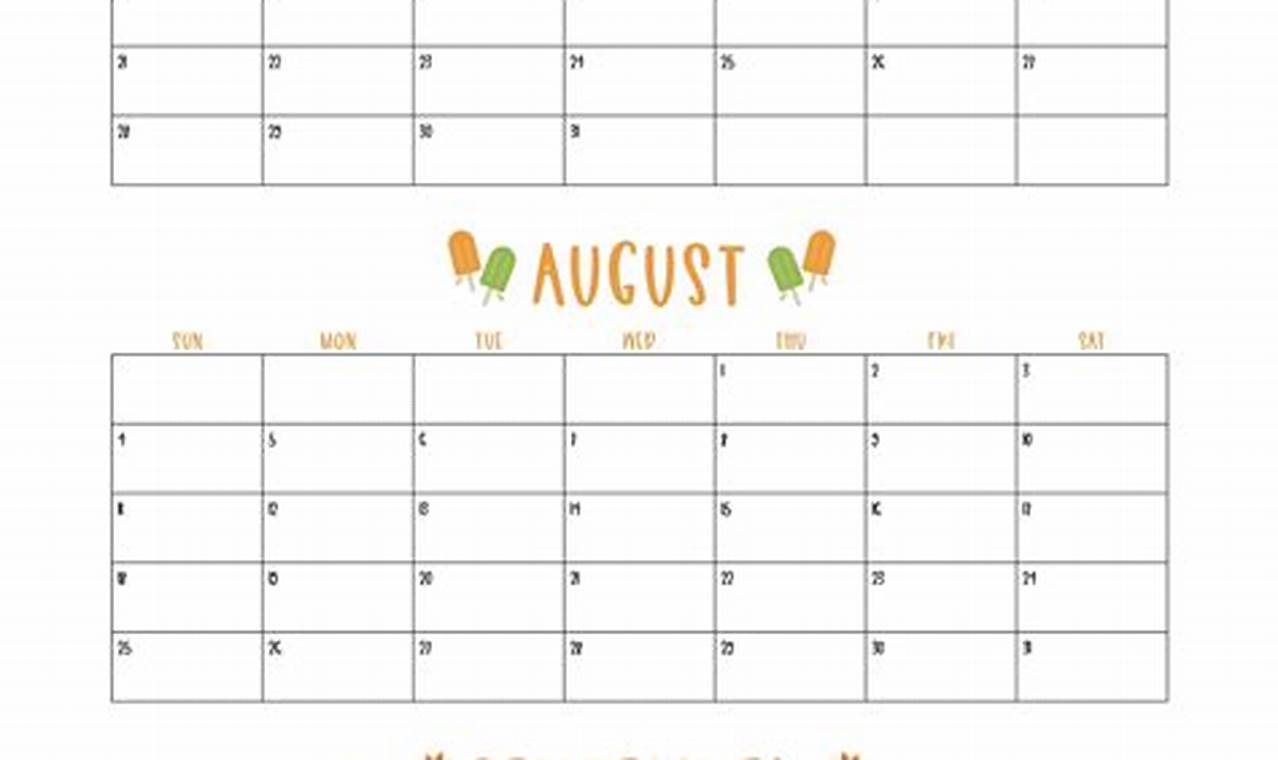 2024 Summer Calendar Calendar Printable Stickers Drawing