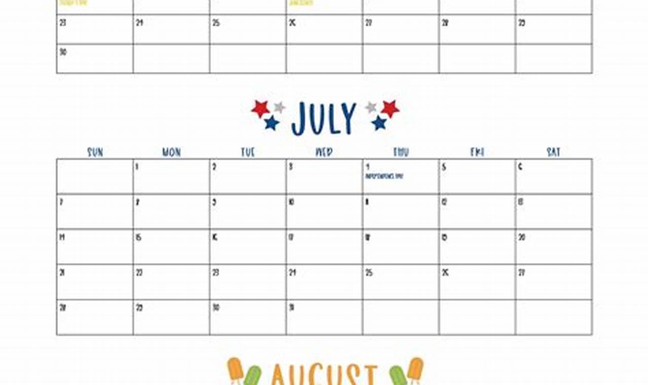 2024 Summer Calendar Calendar Printable Template