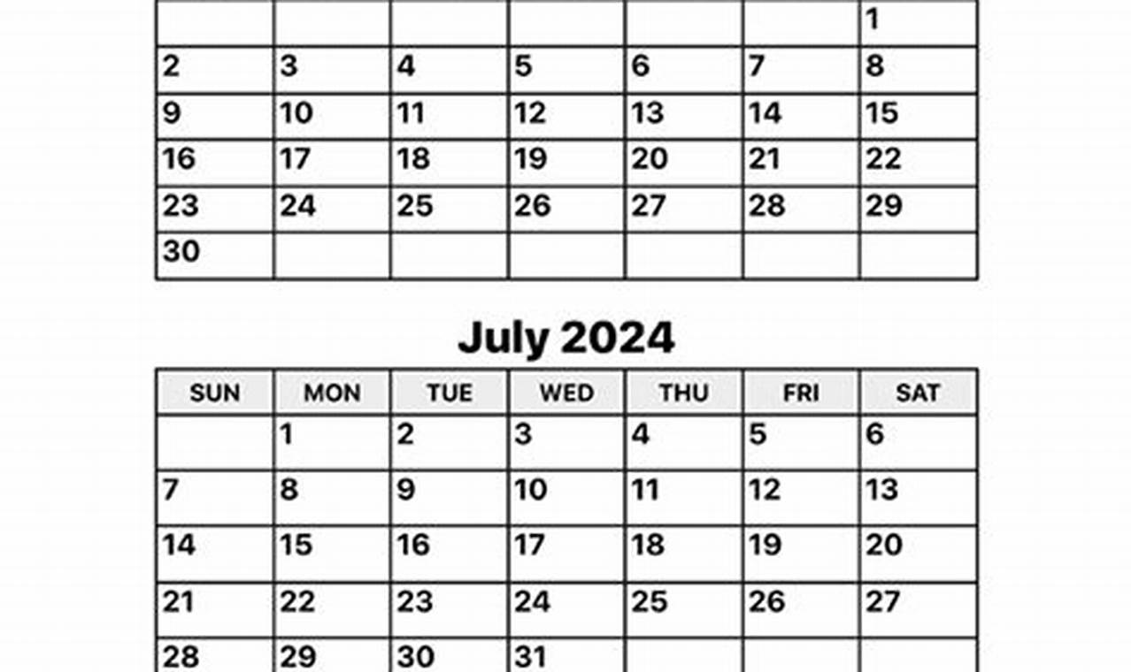 2024 Summer Calendar Pdf Fillable Form