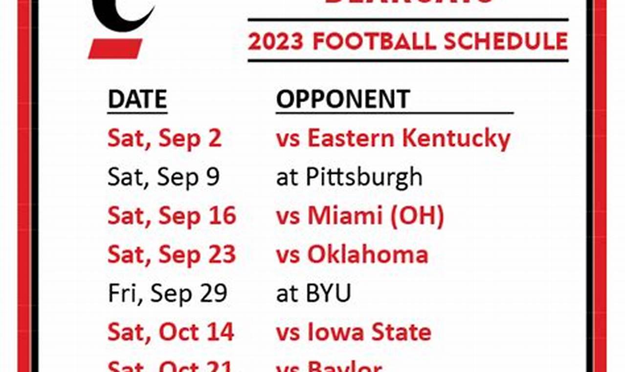 2024 Uc Bearcats Football Schedule
