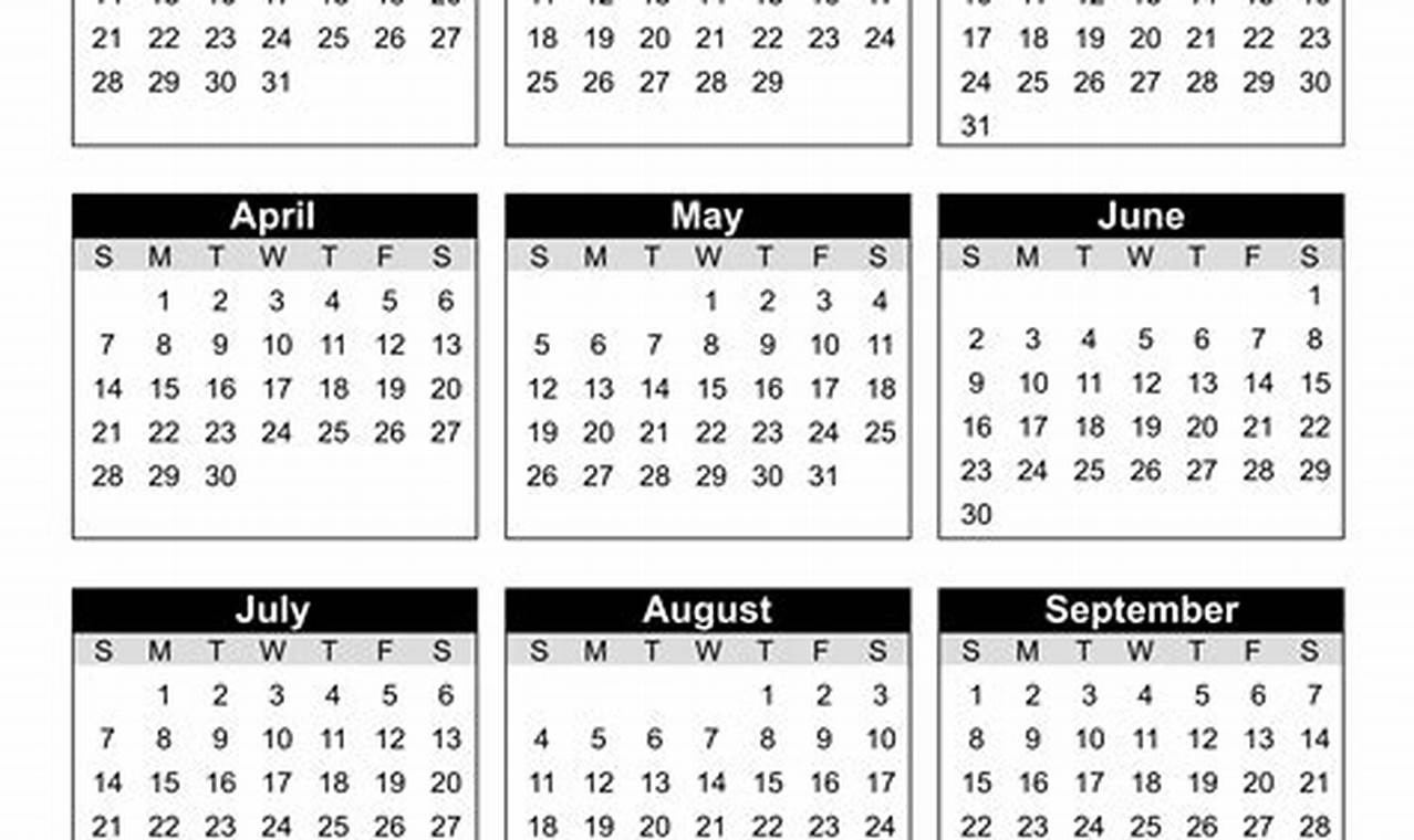 2024 Yearly Calendar Printable Full Year Calculator Monthly