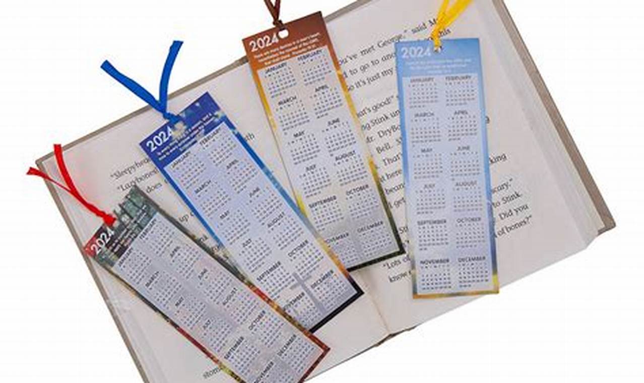 2024-23 Calendar Printable Bookmarks