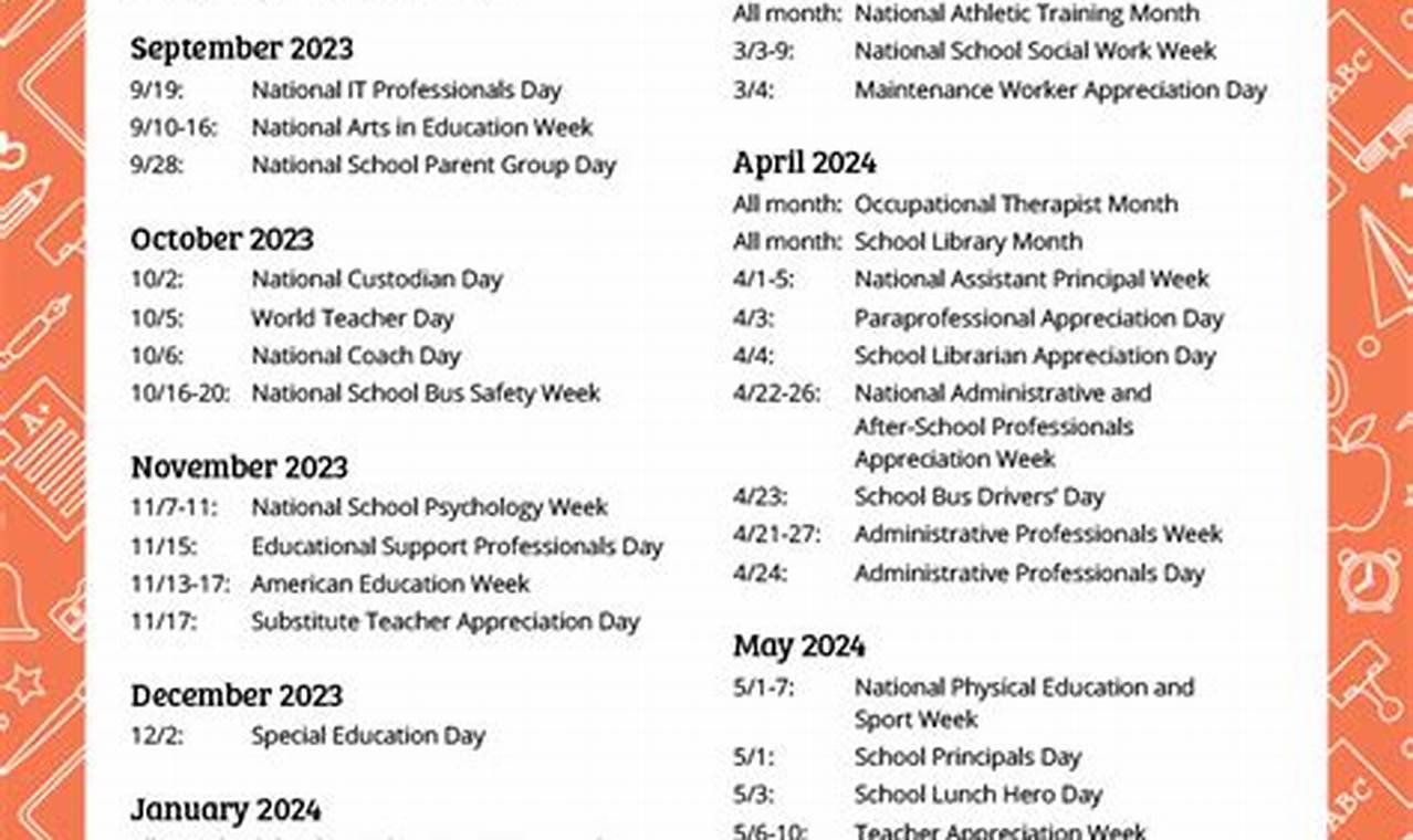 2024-24 School Appreciation Days