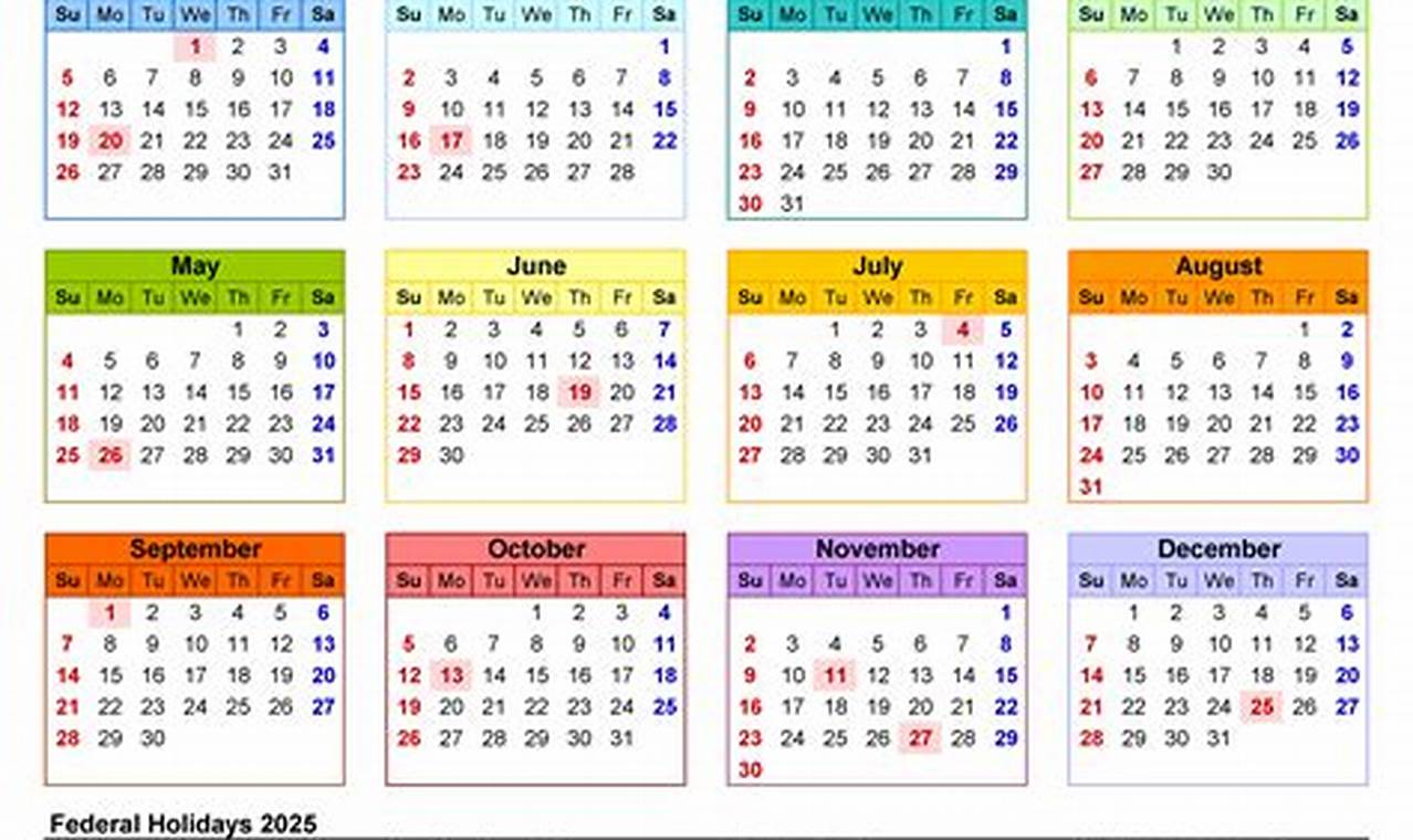 2025 Calendar Excel Template Free Download 2016 2020