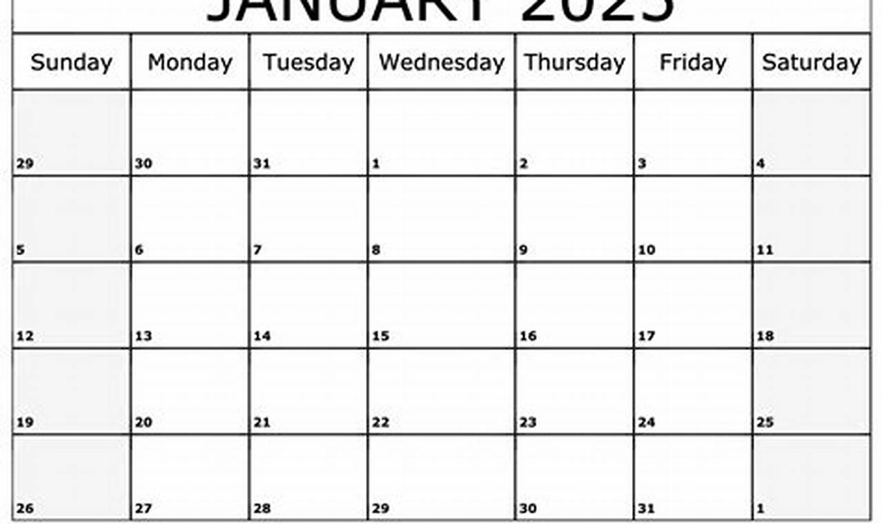 2025 January Calendar Page Online Printable