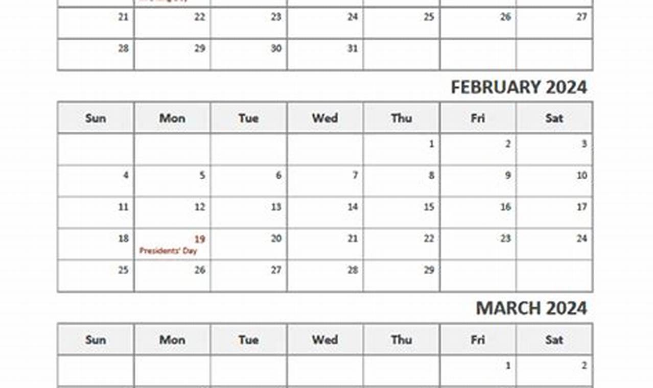3 Month Calendar Printable 2024 Pdf