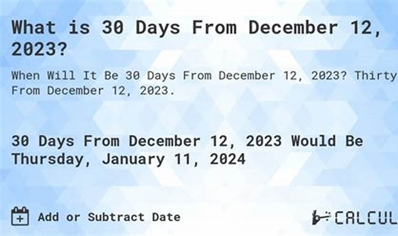 30 Days From 12/22/2024