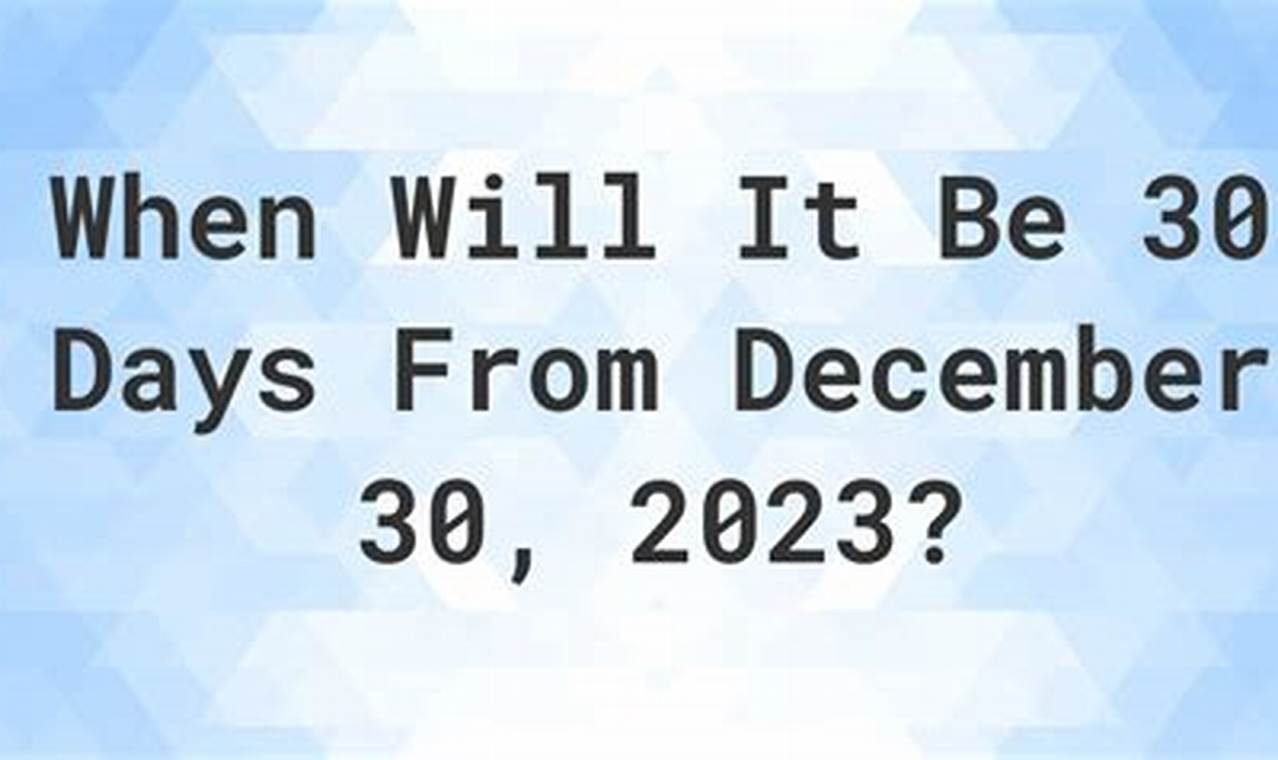 30 Days From December 15th 2024