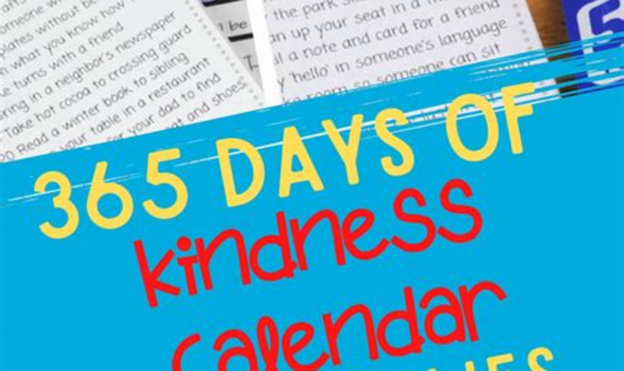 365 Days Of Kindness Calendar