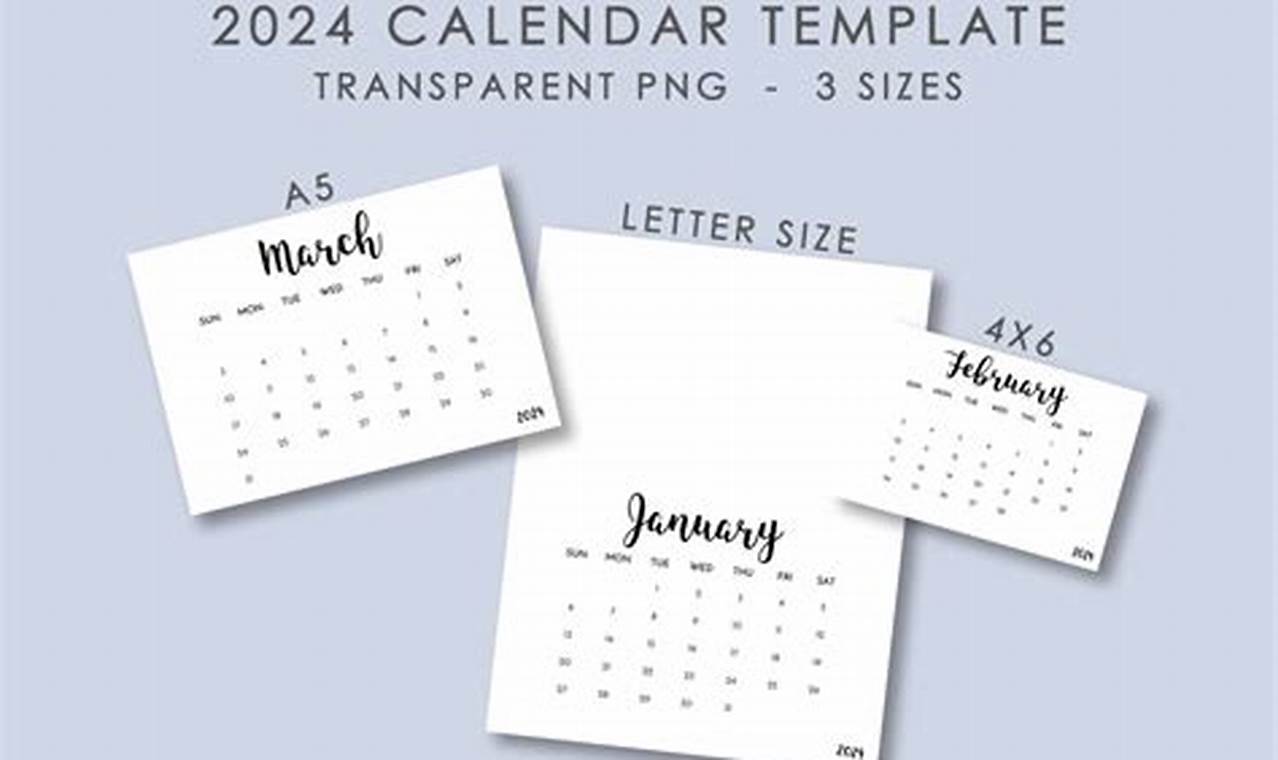 4x6 Calendar Template 2024