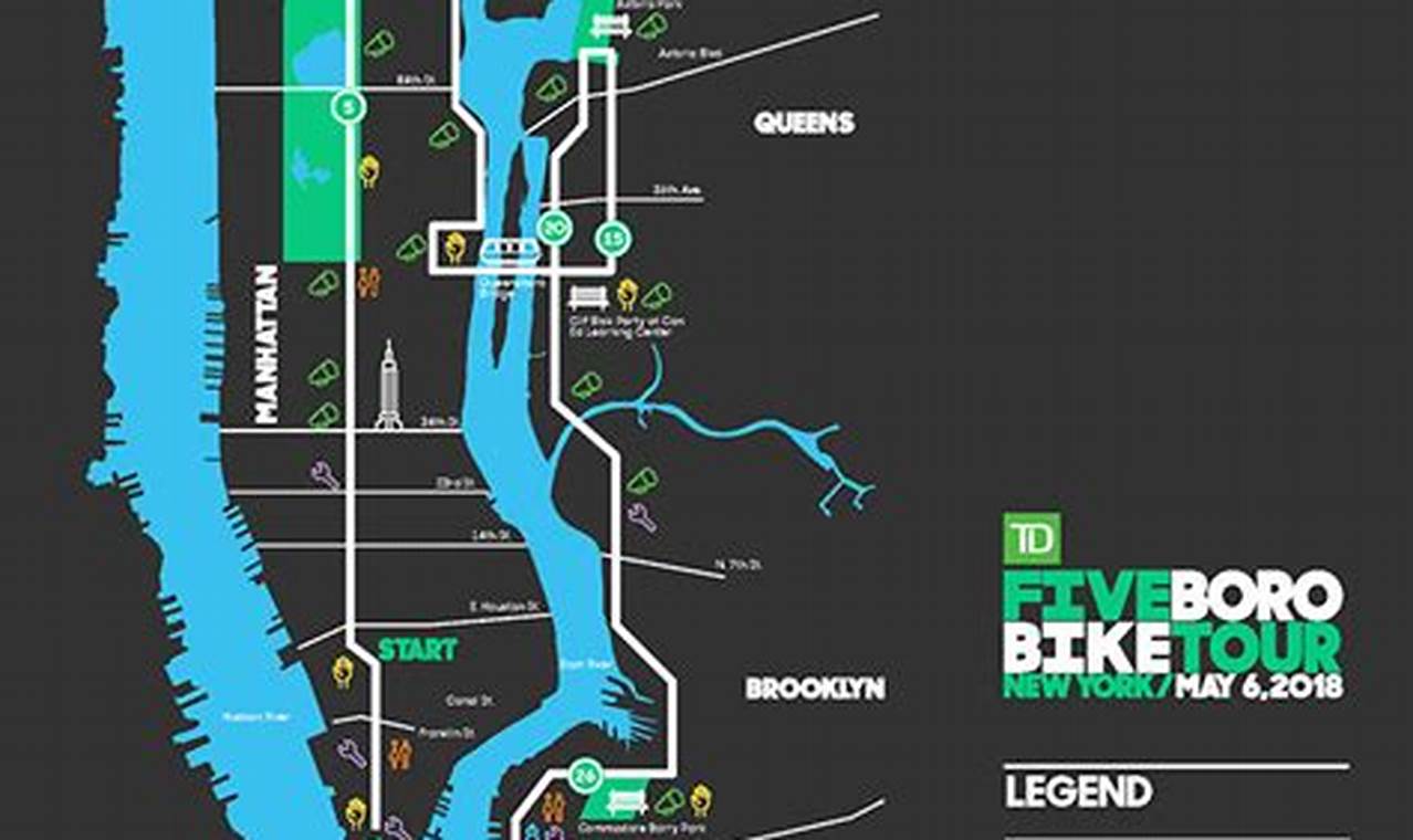 5 Boro Bike Tour Map 2024