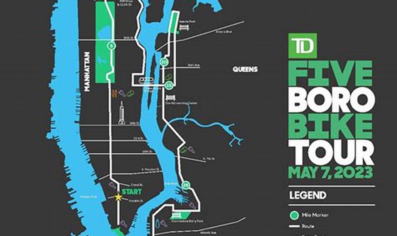 5 Boro Bike Tour Map 2024 Street Closures
