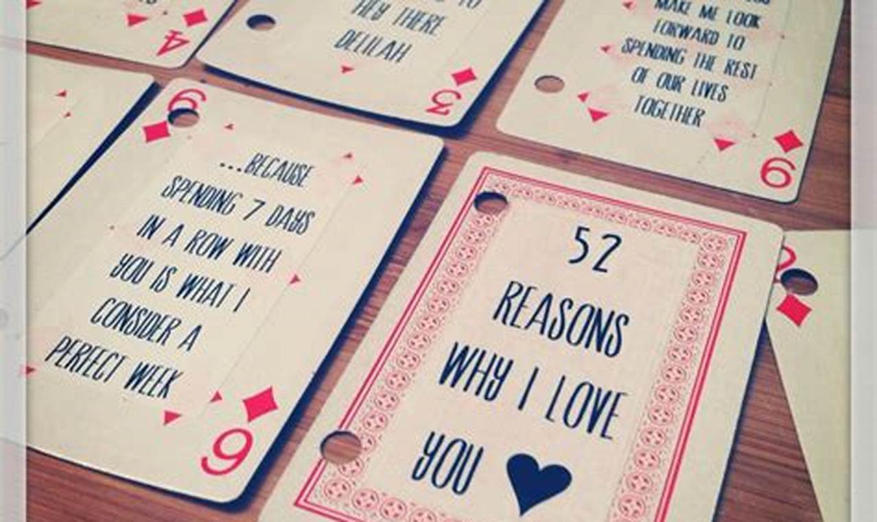 Unveil the Secrets of Expressing Love: Discover 52 Reasons Why I Love You Cards Templates Free