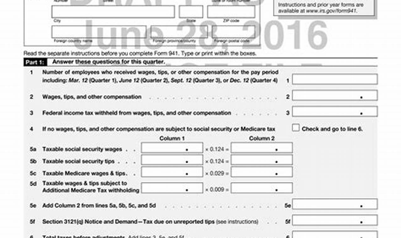 941 Fillable Form 2024