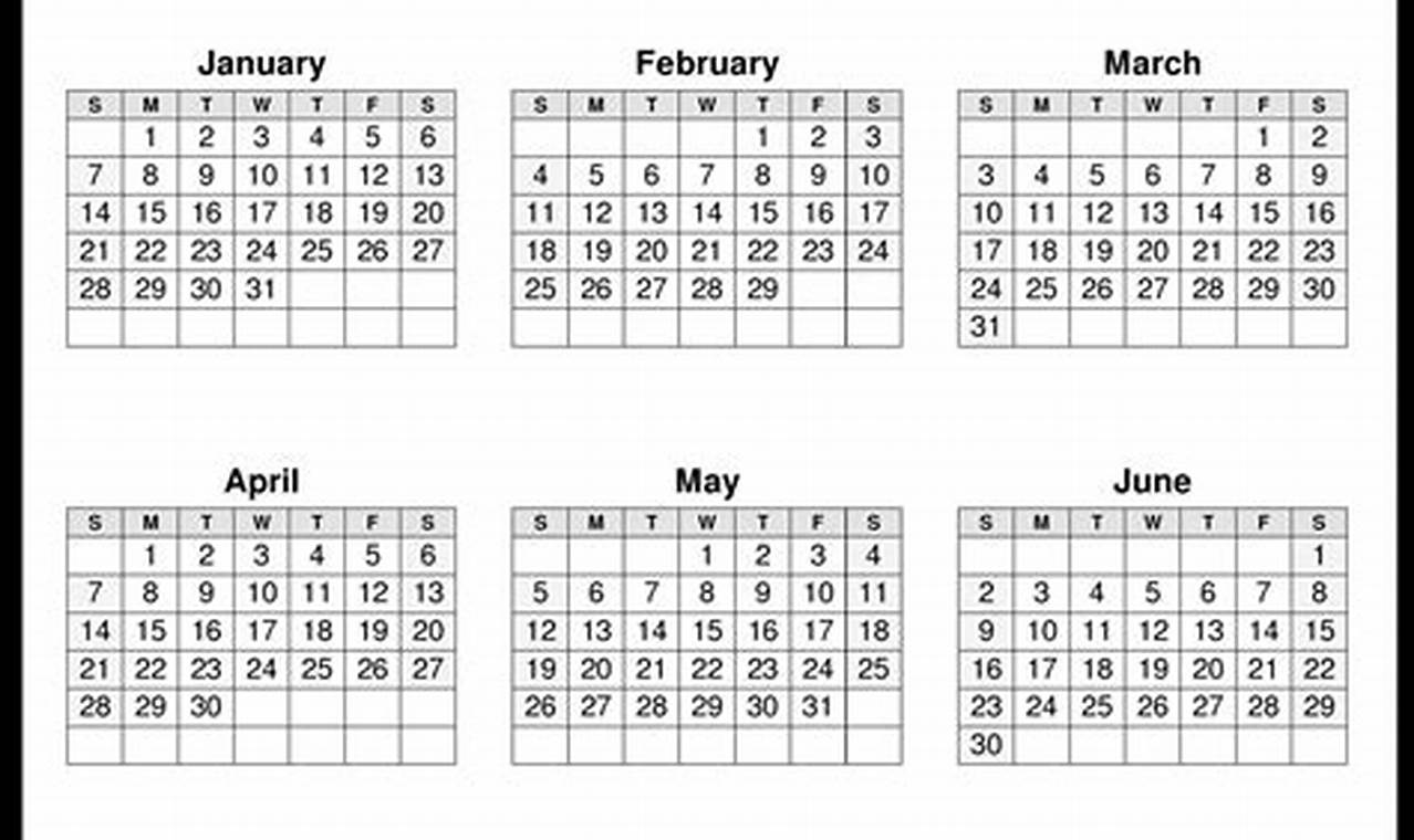 A4 Printable Calendar 2024