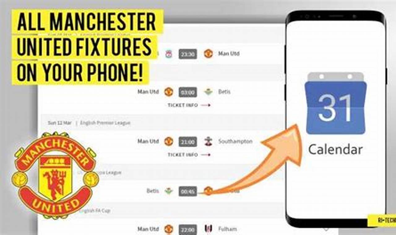 Add Manchester United Fixtures To Iphone Calendar
