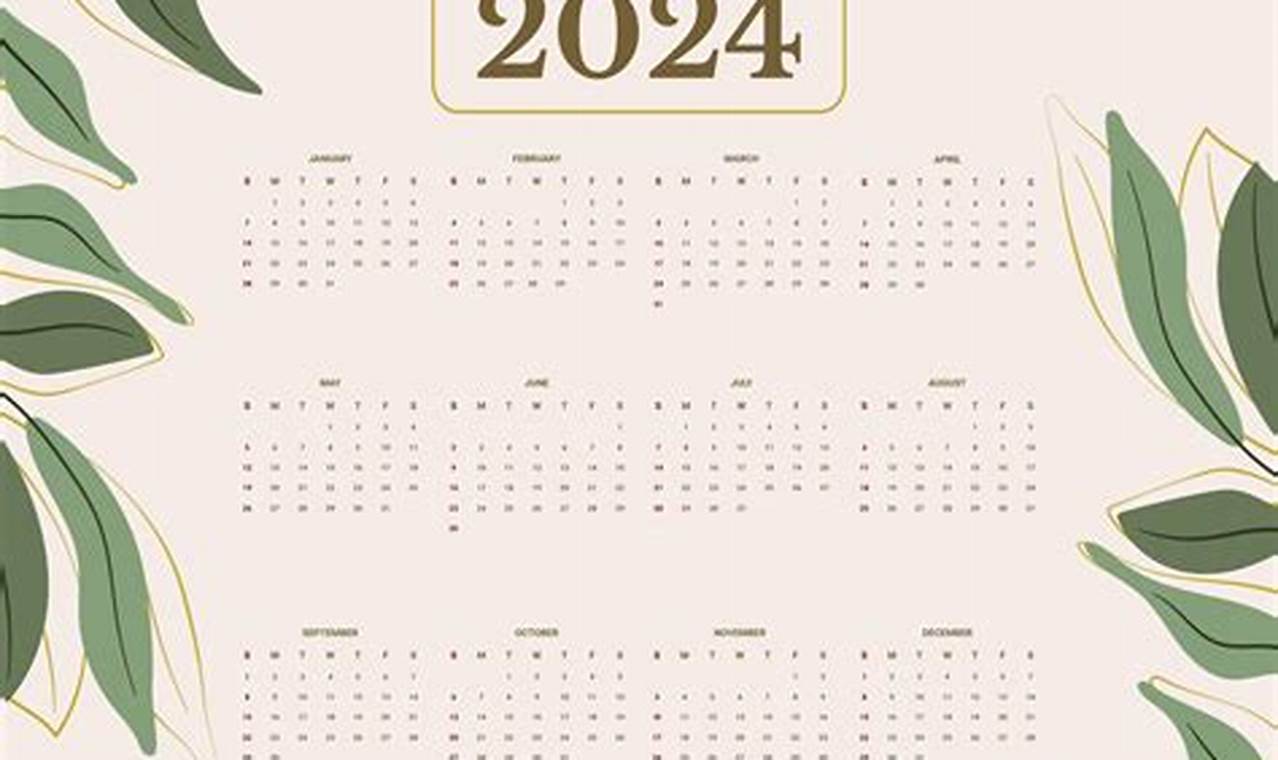Aesthetic Calendar Template 2024