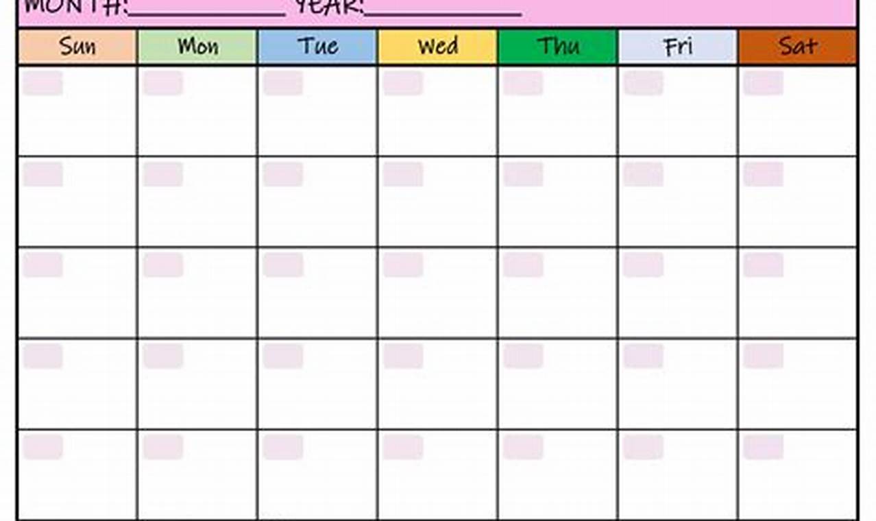 Agenda Calendar Template