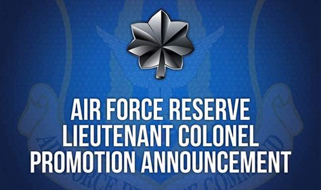 Air Force Reserve Lt Col Promotion List 2024