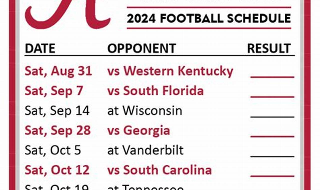 Alabama 2024 Schedule