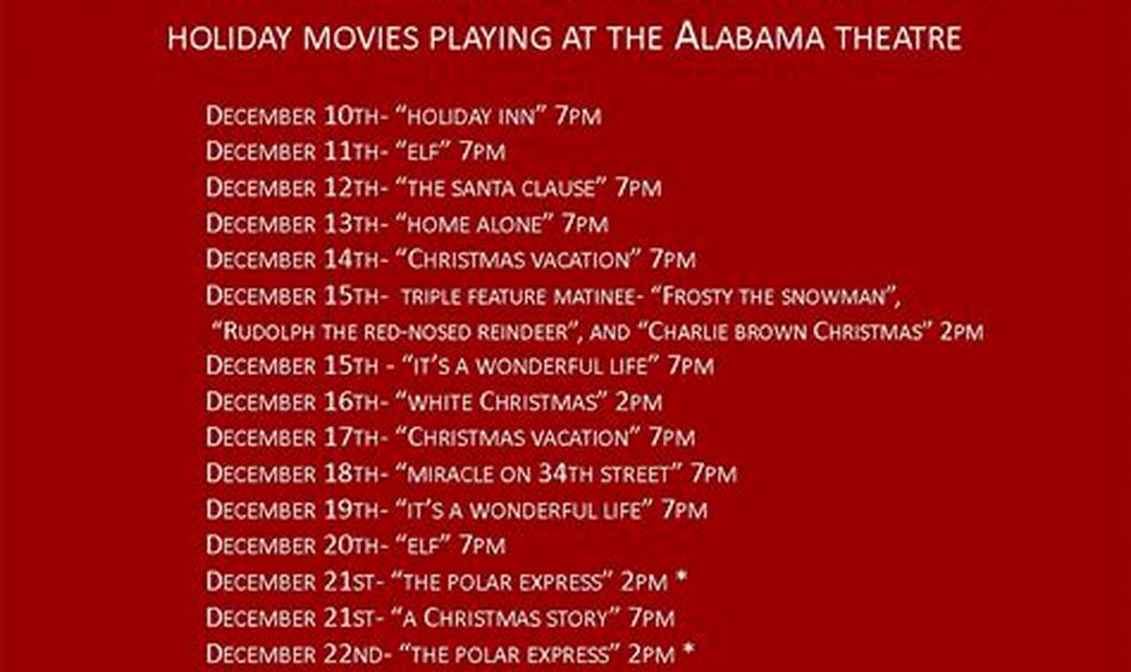 Alabama Theater Christmas Movies 2024 Tickets