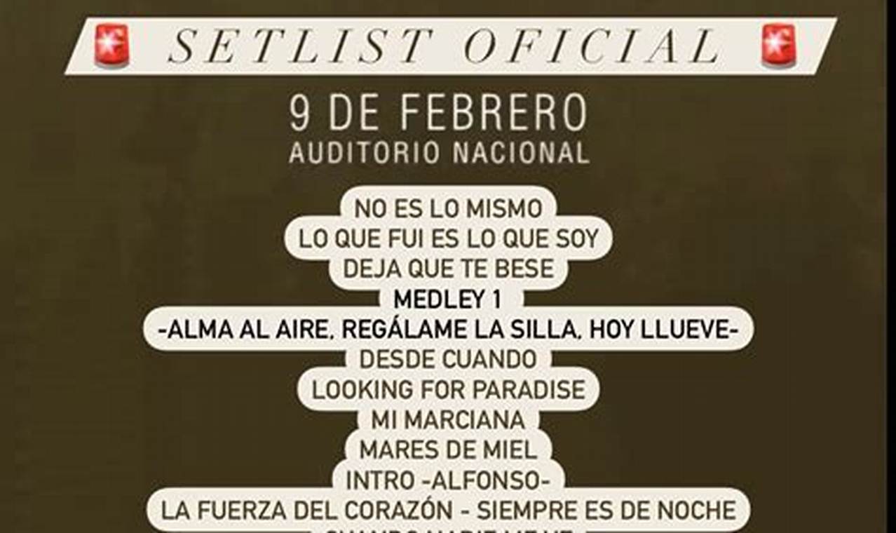 Alejandro Sanz Tour 2024 Setlist