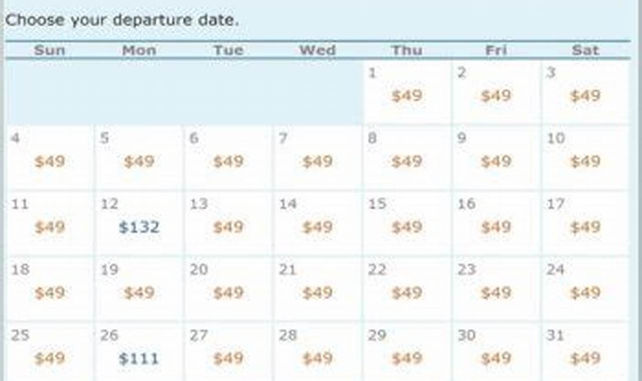 American Airlines Low Fare Calendar 2024