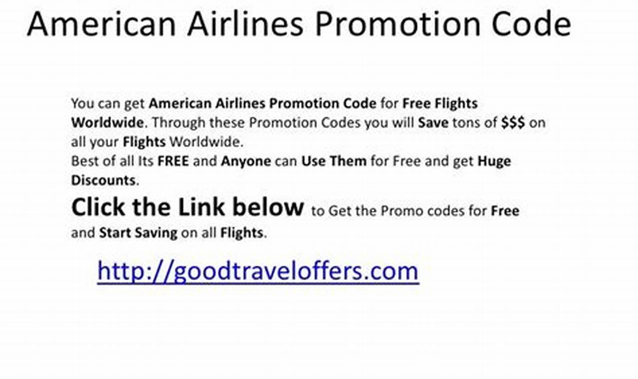 American Airlines Promo Code October 2024