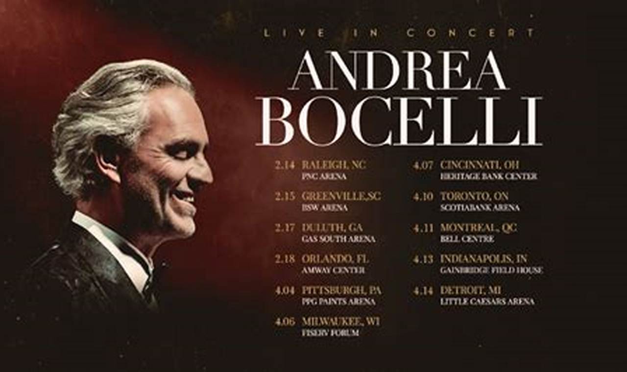 Andrea Bocelli Tour Schedule 2024