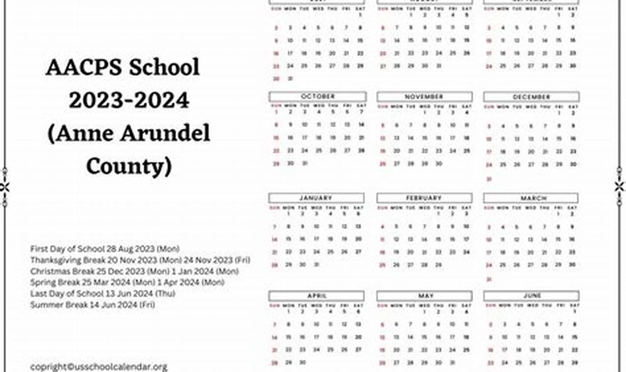 Anne Arundel County 2024 School Calendar