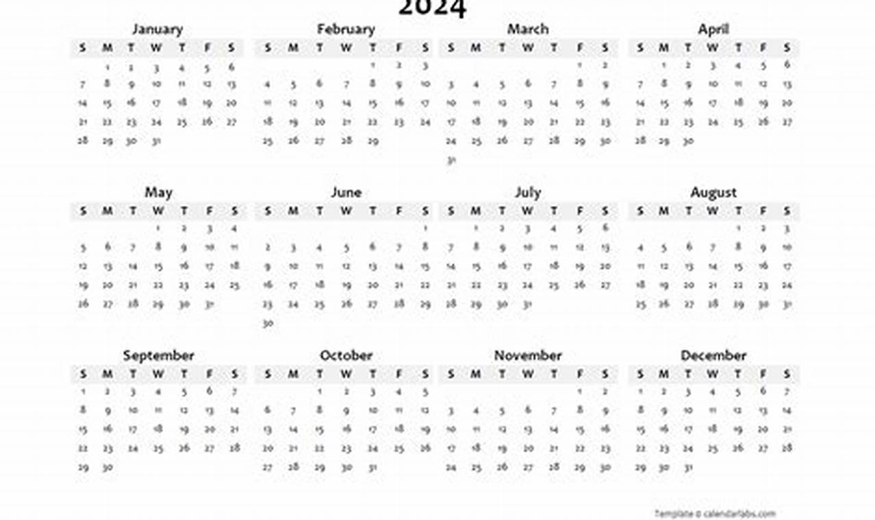 Apple Pages Calendar Template 2024 Printable