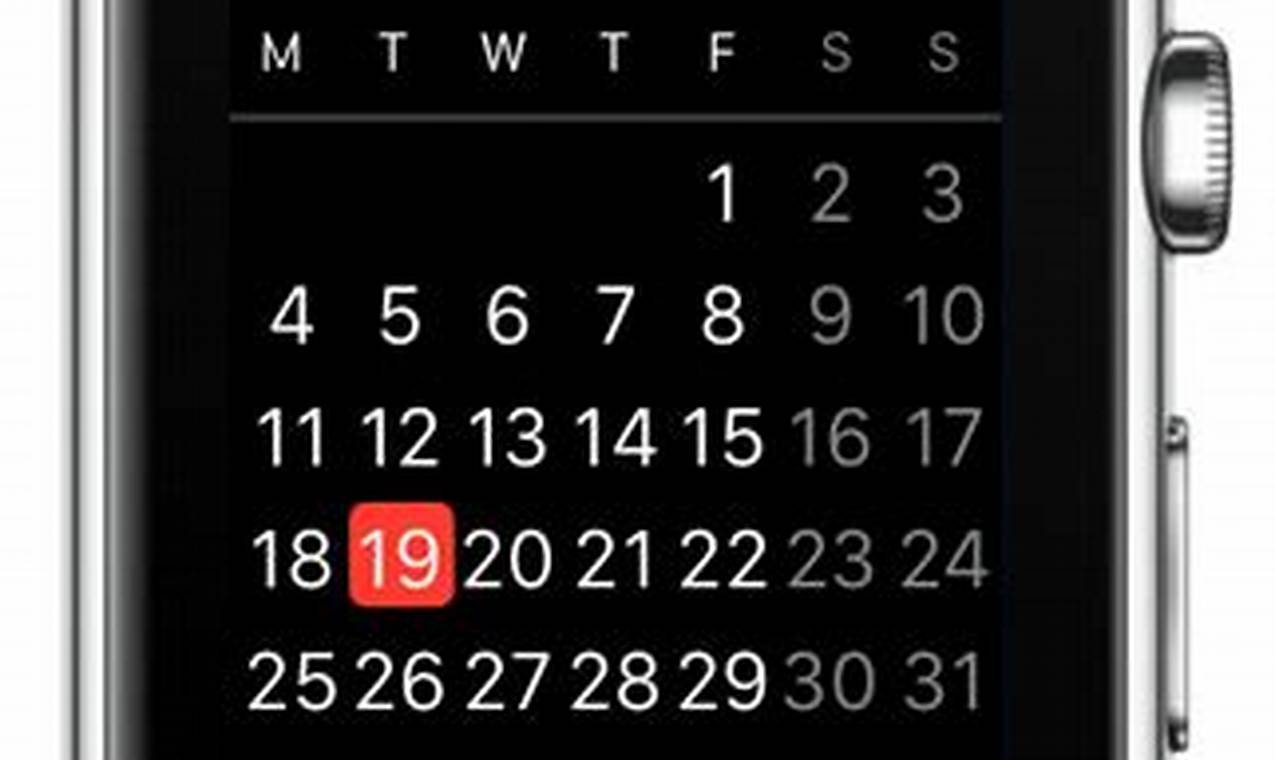 Apple Watch Calendar Month View
