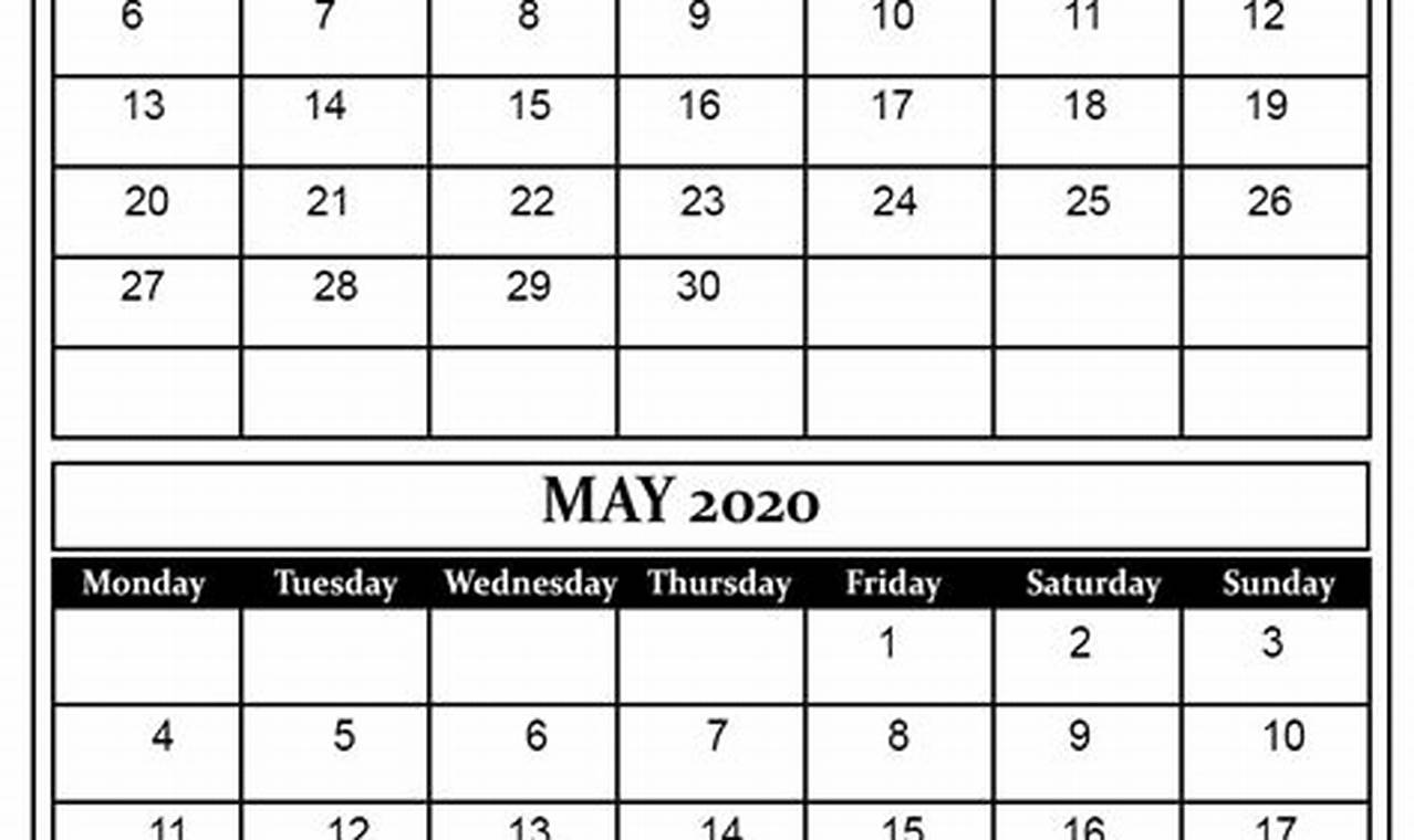 April/May Calendar