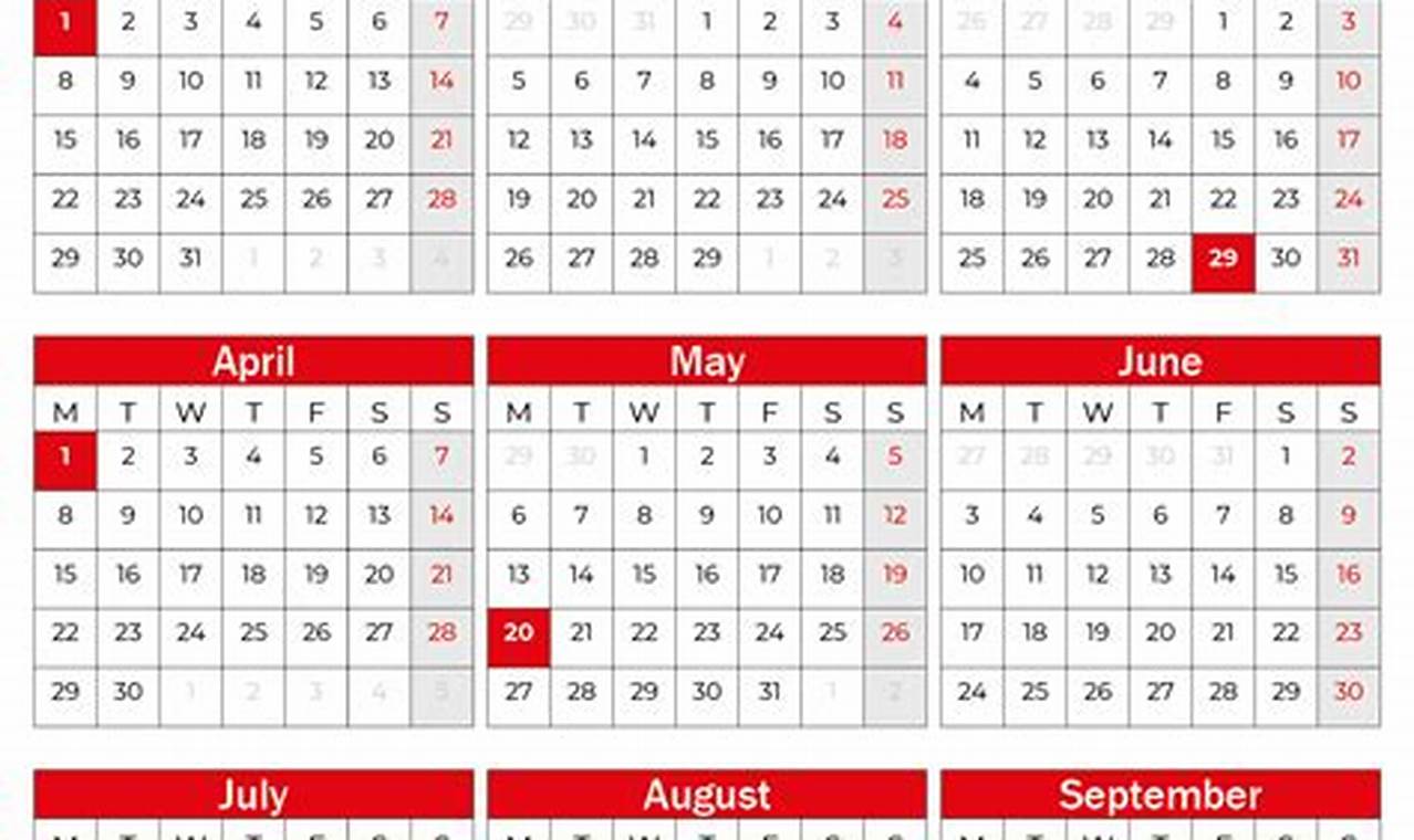 April 2024 Calendar Canada Printable Word