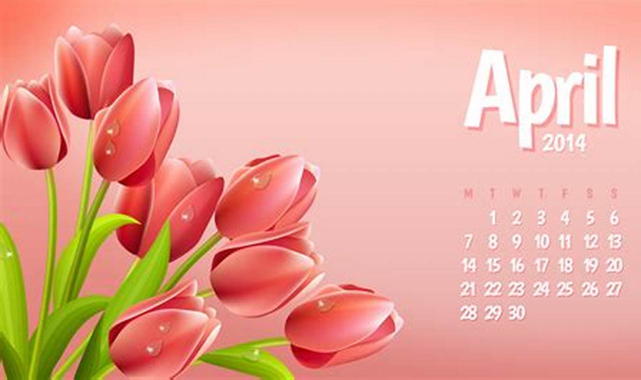 April 2024 Calendar Desktop Wallpaper Free
