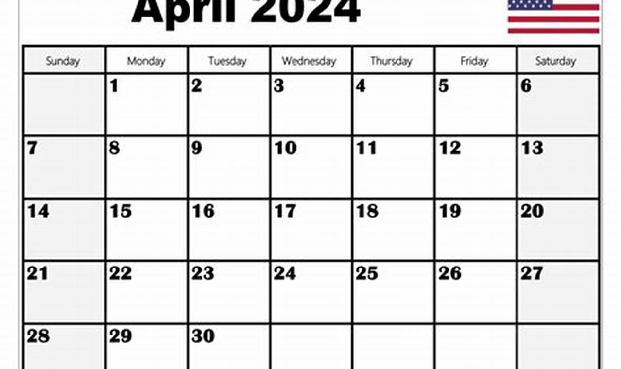 April 2024 Calendar With Holidays And Events Crossword Clue