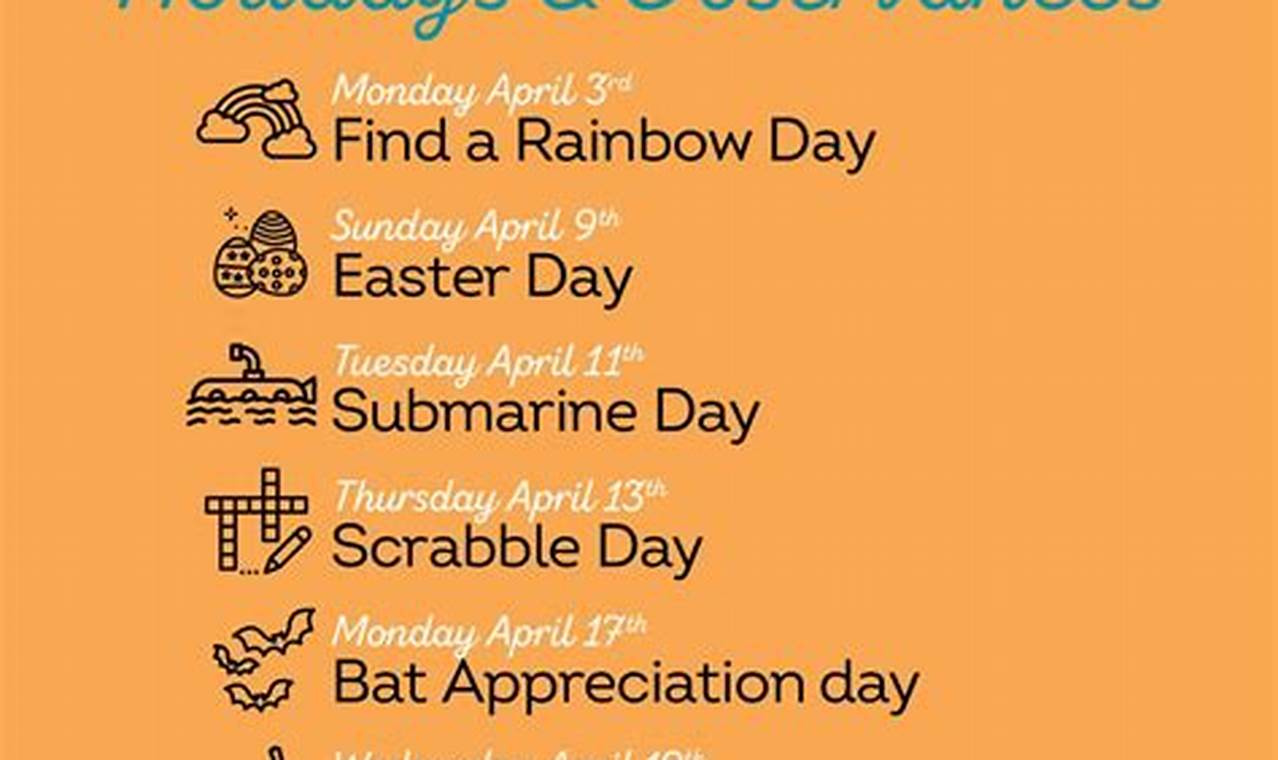April 2024 Holidays And Observances