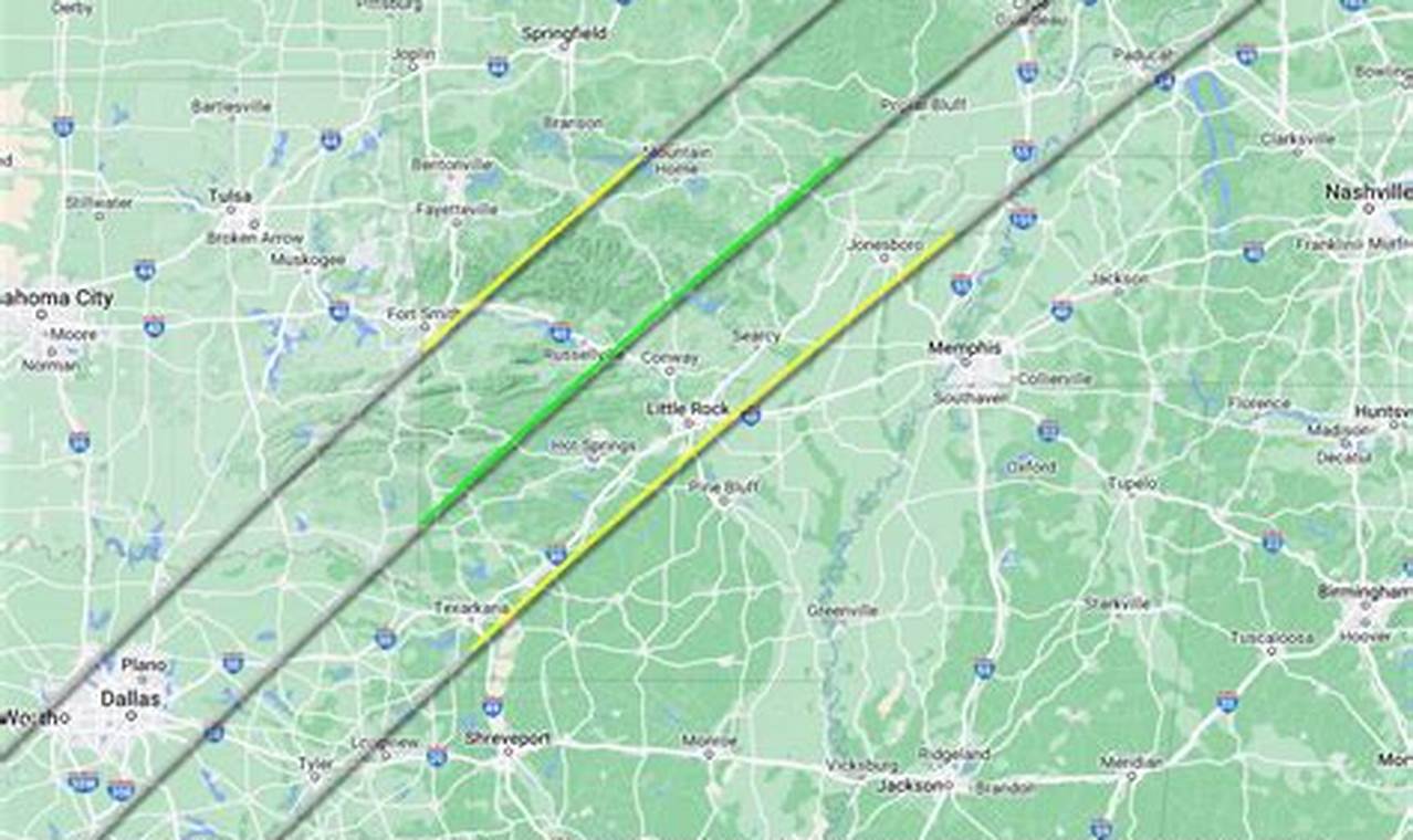 April 8 2024 Eclipse Path Arkansas Tech