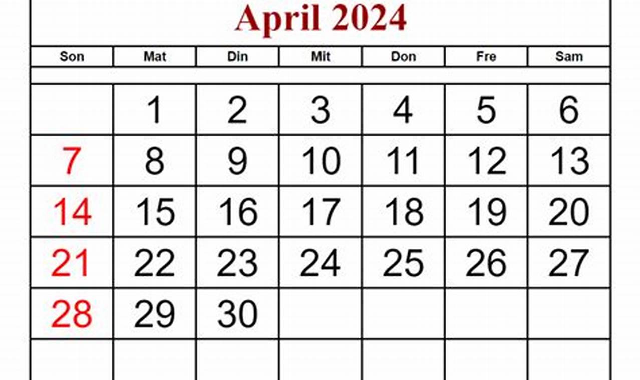 April Kalender 24