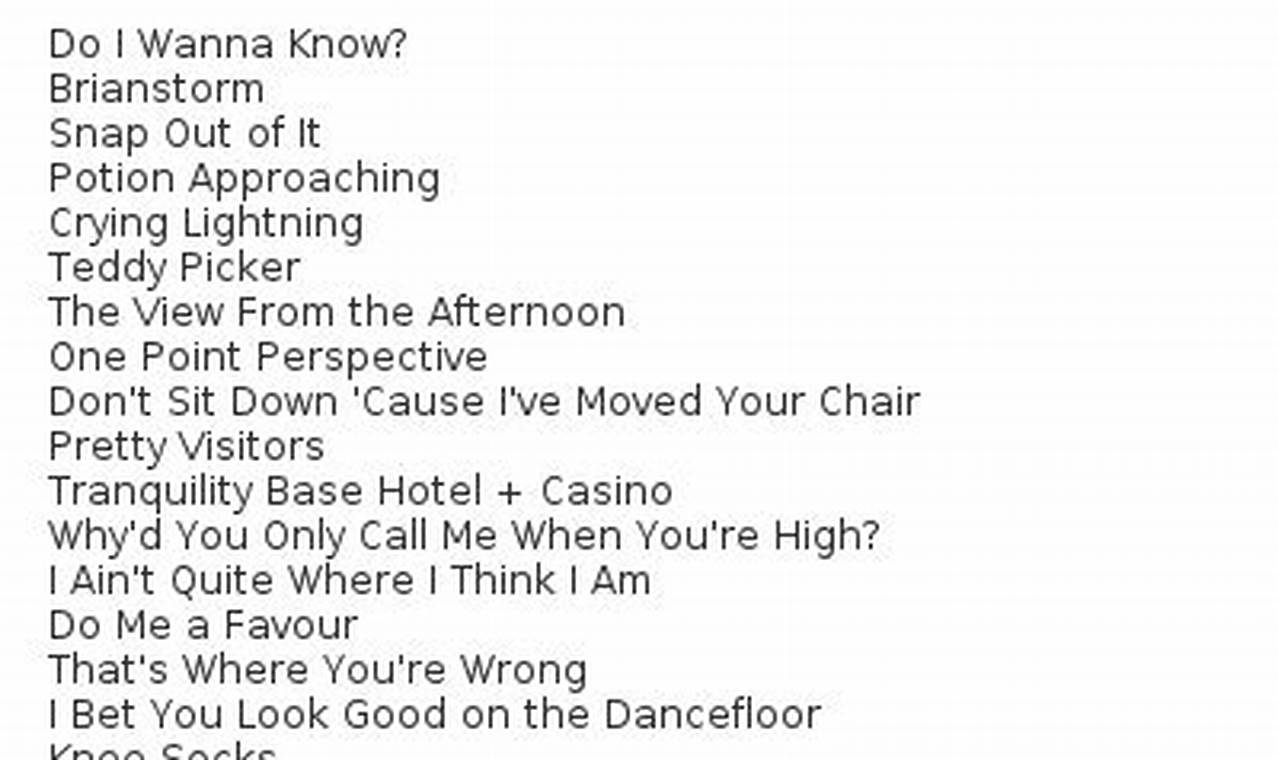 Arctic Monkeys Setlist 2024 Austin Tx
