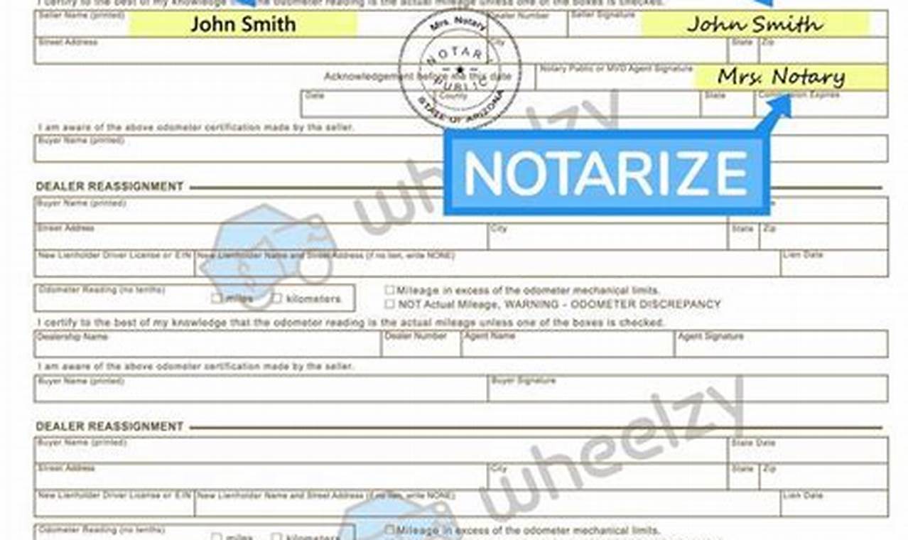 Arizona Title Transfer Without Notary 2024
