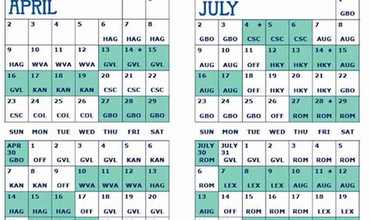 Asheville Tourists 2024 Schedule Calendar Printable