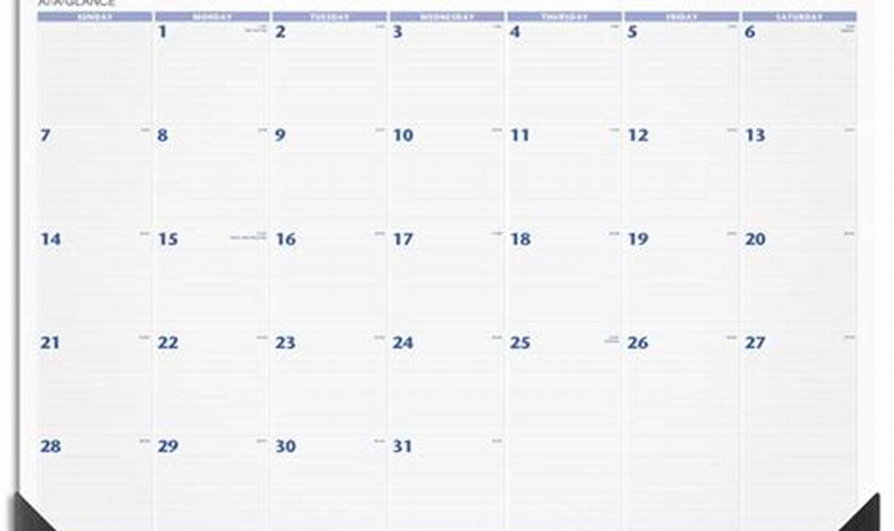At A Glance Desk Pad Calendar 2024