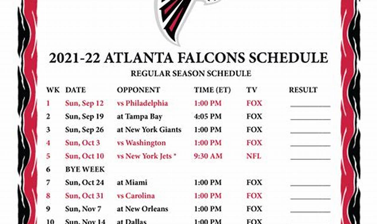 Atlanta Falcons Tv Schedule 2024