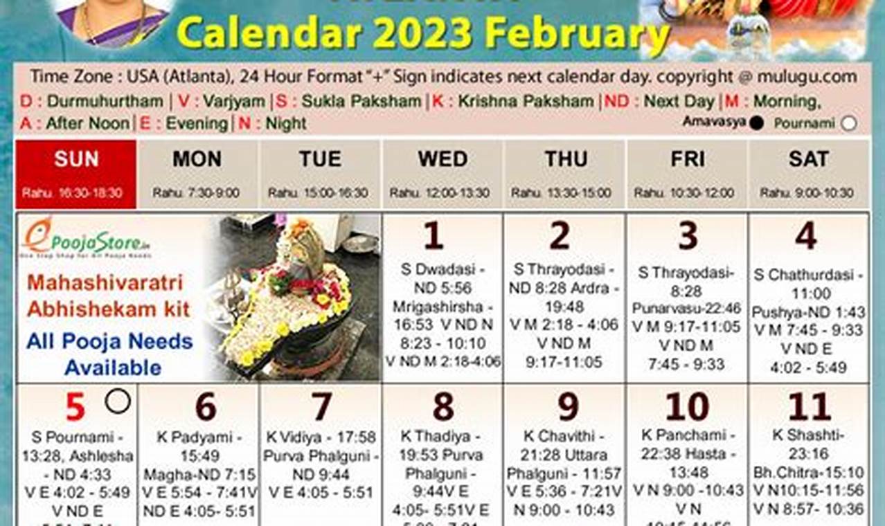 Atlanta Telugu Calendar 2024