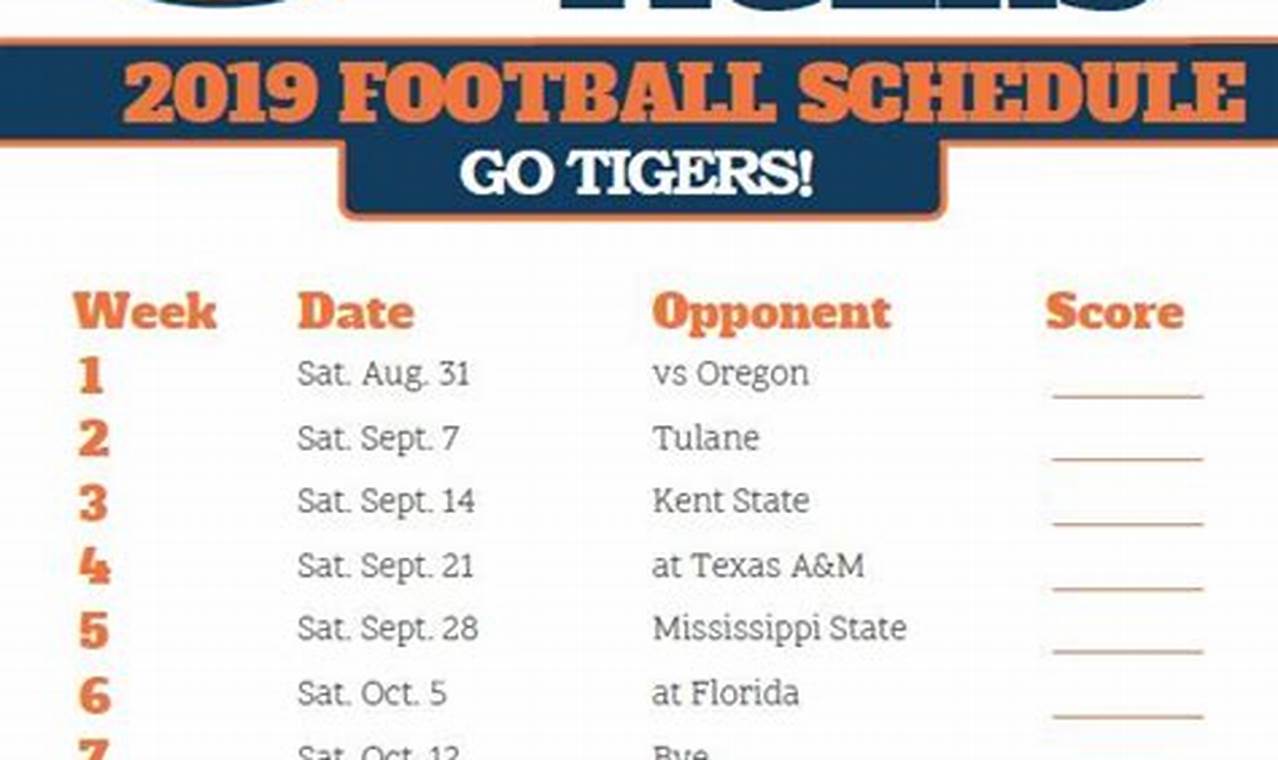 Auburn Tigers Schedule 2024